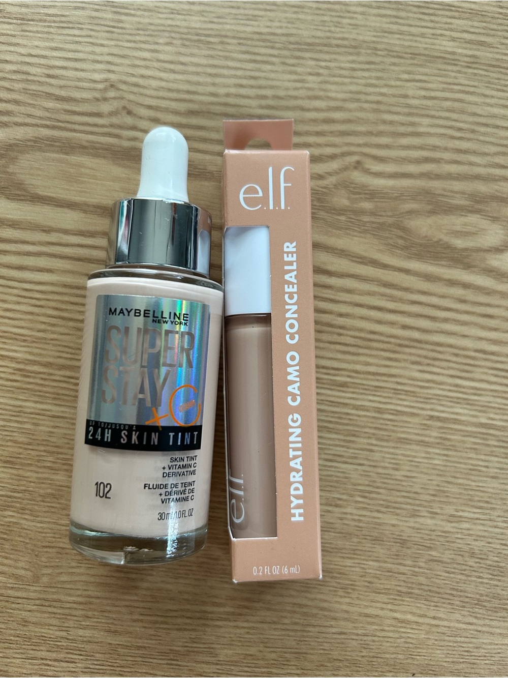 New Maybelline Super Stay Skin Tint Foundation 102 - elf concealer bundle